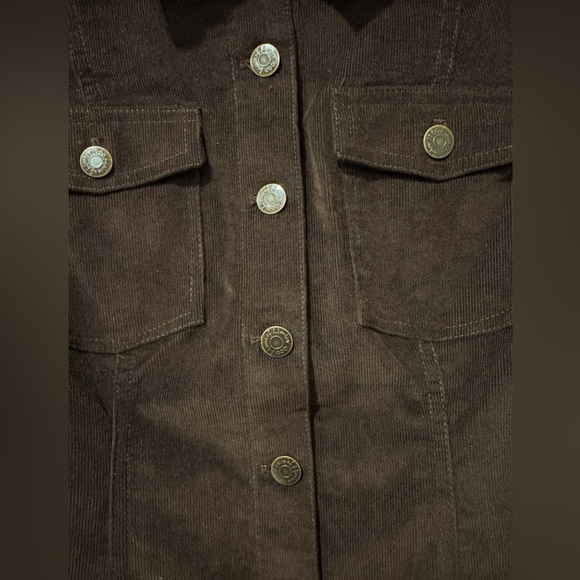 House of Harlow 1960 Dress Women XS Brown Corduroy Button Front Mini - Picture 7 of 10